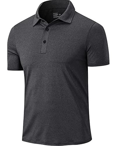 HOPLYNN 1 Pack Poloshirt Herren Kurzarm Sport Polo Shirt für Männer Golf Shirt Tennis Atmungsaktiv Schnelltrocknend Schwarz XL von HOPLYNN