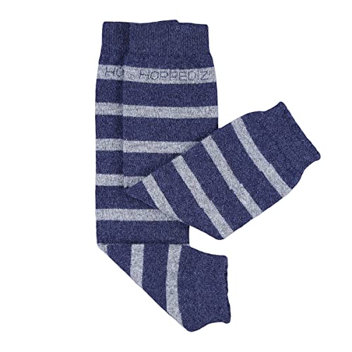 Hoppediz Babystulpen aus Kashmir / Merinowolle, Baby Leg Warmers, Einheitsgröße, blau grau gestreift von Hoppediz