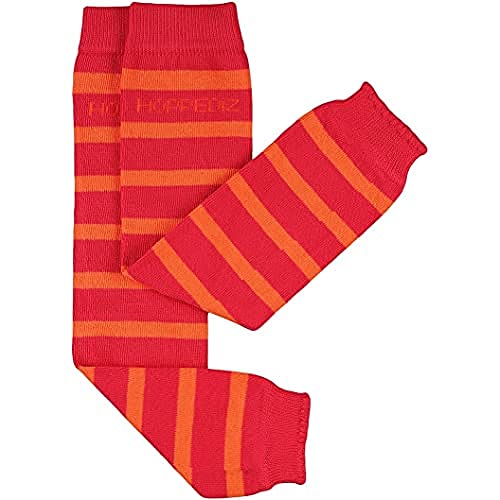 Hoppediz Unisex - Baby Biobaumwolle Babystulpen, Rot Orange Gestreift, Einheitsgröße EU von Hoppediz