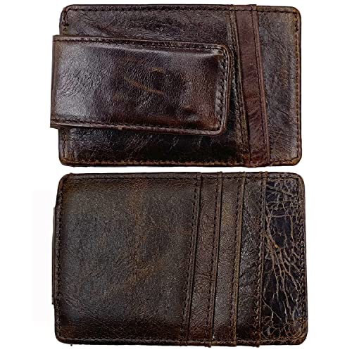 HOPSOOKEN Geldklammer RFID Fronttasche Brieftasche Männer Leder Slim Minimalistische Brieftasche, Deep Coffee, Small HOPSOOKEN Geldklammer RFID Fronttasche Brieftasche Männer Leder Slim Minimalistische Brieftasche, Deep Coffee, Small von HOPSOOKEN
