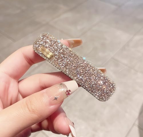 Strass-Haarspangen für Mädchen, ausgefallene Haarspange, Haarschmuck für Damen, dekorative Perlen-Haarspangen für den täglichen Gebrauch, Party, Abschlussball, Altrosa, 1 Stück Strass-Haarspangen für Mädchen, ausgefallene Haarspange, Haarschmuck für Damen, dekorative Perlen-Haarspangen für den täglichen Gebrauch, Party, Abschlussball, Altrosa, 1 Stück von HOQOCAAPP