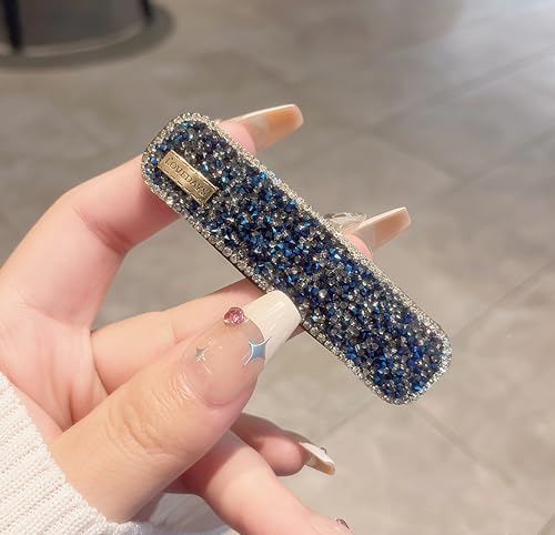 Strass-Haarspangen für Mädchen, ausgefallene Haarspange, Haarschmuck für Damen, dekorative Perlen-Haarspangen für den täglichen Gebrauch, Party, Abschlussball, Blau, 1 Stück Strass-Haarspangen für Mädchen, ausgefallene Haarspange, Haarschmuck für Damen, dekorative Perlen-Haarspangen für den täglichen Gebrauch, Party, Abschlussball, Blau, 1 Stück von HOQOCAAPP
