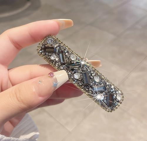 Strass-Haarspangen für Mädchen, ausgefallene Haarspange, Haarschmuck für Damen, dekorative Perlen-Haarspangen für den täglichen Gebrauch, Party, Abschlussball, Dunkelblau, 1 Stück Strass-Haarspangen für Mädchen, ausgefallene Haarspange, Haarschmuck für Damen, dekorative Perlen-Haarspangen für den täglichen Gebrauch, Party, Abschlussball, Dunkelblau, 1 Stück von HOQOCAAPP
