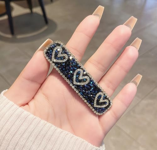 Strass-Haarspangen für Mädchen, ausgefallene Haarspange, Haarschmuck für Damen, dekorative Perlen-Haarspangen für den täglichen Gebrauch, Party, Abschlussball, Schatzblaue Liebe, 1 Stück Strass-Haarspangen für Mädchen, ausgefallene Haarspange, Haarschmuck für Damen, dekorative Perlen-Haarspangen für den täglichen Gebrauch, Party, Abschlussball, Schatzblaue Liebe, 1 Stück von HOQOCAAPP