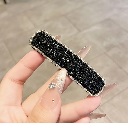 Strass-Haarspangen für Mädchen, ausgefallene Haarspange, Haarschmuck für Damen, dekorative Perlen-Haarspangen für den täglichen Gebrauch, Party, Abschlussball, Schwarz, 1 Stück Strass-Haarspangen für Mädchen, ausgefallene Haarspange, Haarschmuck für Damen, dekorative Perlen-Haarspangen für den täglichen Gebrauch, Party, Abschlussball, Schwarz, 1 Stück von HOQOCAAPP