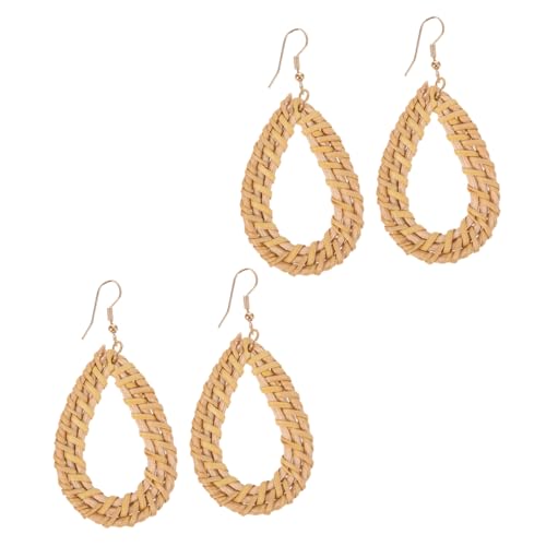HORIALENCE 2paare Rattan-ohrring Handgefertigten Tropfen-ohrhängern Rattan-ohrhänger Im Ethno-stil Mit Trendigem Design Für Damen Handgewebte Seil-ohrhänger Für Alltag Und Partys von HORIALENCE