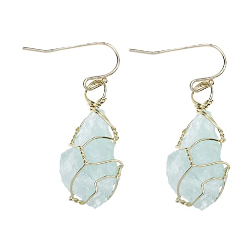 HORIALENCE 1 Paar Bohemian Ohrringe Natürlichem mit Kupferdraht Ohrhänger für Damen Vielseitiger Ohrschmuck für Besondere Anlässe und Alltag von HORIALENCE