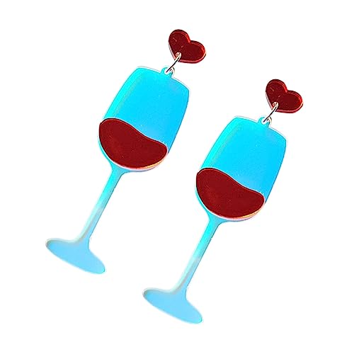 HORIALENCE 1 Paar Weinglas Ohrhänger Witzige Statement Ohrringe für Damen Leichte und Handgefertigte Ohrringe für Besondere Anlässe und Alltag Ausgefallene und Ohrschmuck für Look von HORIALENCE