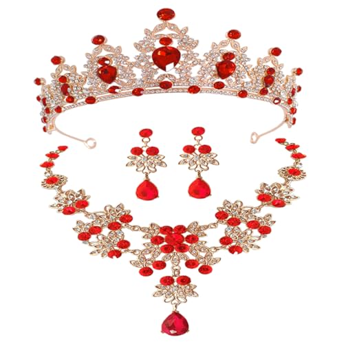 HORIALENCE 1 Satz Krone Halskette und Ohrringe Hochzeitsaccessoires für Braut und Prinzessinnen für Besondere Anlässe und Feiern HORIALENCE 1 Satz Krone Halskette und Ohrringe Hochzeitsaccessoires für Braut und Prinzessinnen für Besondere Anlässe und Feiern von HORIALENCE