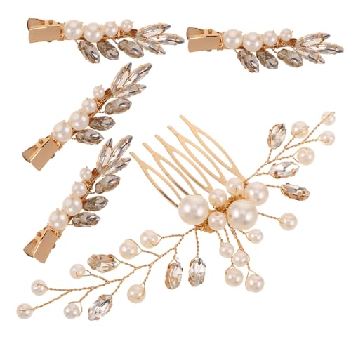 HORIALENCE 1 Satz XiUhe Brautkopfschmuck Haarschmuck aus Strass Brautkopfbedeckung Haarschmuck aus Sonnenblumen Haarkämme für Frauen Haarperlen Haarspangen für hochzeit Kristall Beige von HORIALENCE