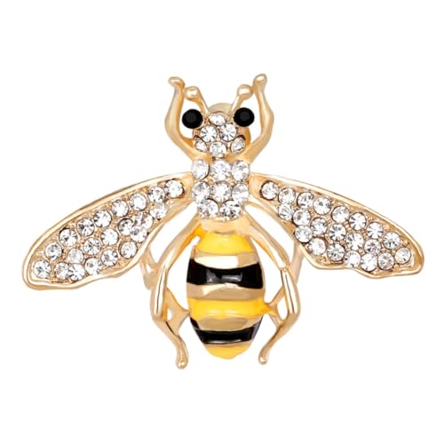 HORIALENCE Bienen Brosche Für Damen Glänzende Strass Anstecknadel Elegantes Kleidungsaccessoire Vielseitige Reversbrosche Für Anzug Pullover Kleid Legierung Für Partys Und Tägliches von HORIALENCE