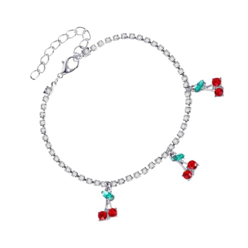 HORIALENCE 1 Stück Damen Fußkette mit Zartem Kirschanhänger Modisches Accessoire für Strand und Freizeit für Frauen und Mädchen Hochwertiges Fußschmuckstück von HORIALENCE