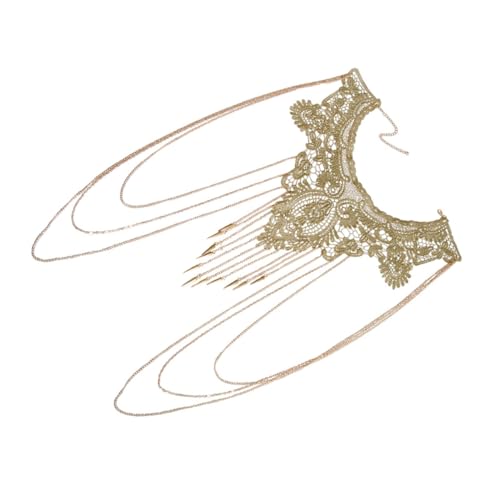 HORIALENCE Übertriebene Mehrlagige Quastenkette Halskette Frauen Glänzend Spitzenkette Modische Körperkette Kettenornament Für Partys Festivals Karneval von HORIALENCE