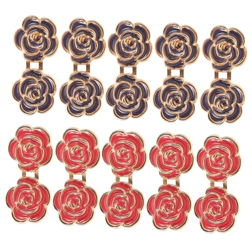 HORIALENCE 10 Paare Hosenbundstraffer Metall Knöpfe für Damen Jeans Verstellbare Taillenknöpfe Ohne Nähen Abnehmbare Clips für Lockere Hosen Komfortabler Sitz Robuste Verarbeitung von HORIALENCE