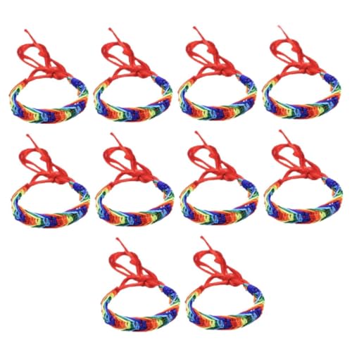 HORIALENCE 10 Stück Buntes Teiliges Handgewebtes Armband für Farbenfrohe Handwerkskunst für Freundschaft Strandpartys und Alltagsschmuck von HORIALENCE