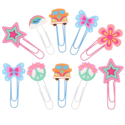 HORIALENCE 10stücke Büroklammer Aus Hochwertigem Material Kleine Büroklammer-ornamente Farbige Büroklammern Zum Organisieren Von Dokumenten Für Zuhause Und Büro Leicht Zu Tragen Lagern von HORIALENCE