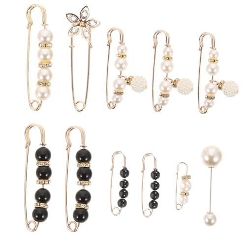 HORIALENCE 11 Stück Teiliges Perlen broschen Sicherheitsnadeln zur Taillenverkleinerung Modische Hosen Kleid clips aus Langlebiger Legierung Eleganter für Damenkleidung von HORIALENCE