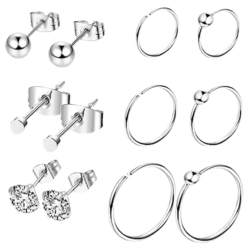 HORIALENCE 12stücke Nasenringe Aus Edelstahl Piercingschmuck Für Damen Kleine Creolen-ohrstecker Nasenpiercing-ringe Kreativer Piercingring Körperpiercingschmuck von HORIALENCE