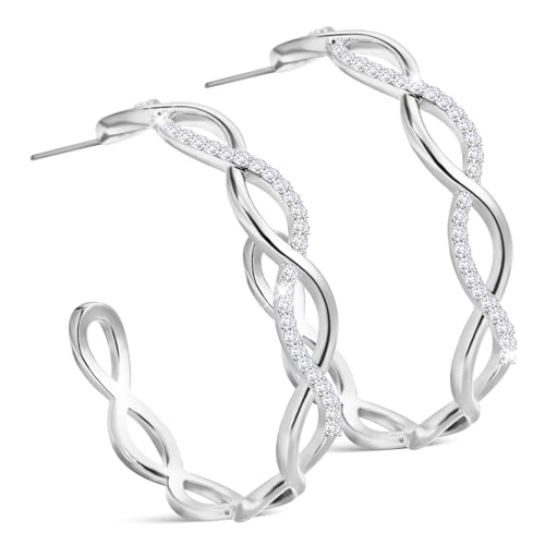 HORIALENCE 1Paar Kleine Silber Creolen für Damen Ohrringe mit Funkelnden Strassverzierungen Robuste Langlebige Reifenohrringe HORIALENCE 1Paar Kleine Silber Creolen für Damen Ohrringe mit Funkelnden Strassverzierungen Robuste Langlebige Reifenohrringe von HORIALENCE
