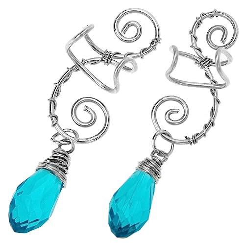 HORIALENCE 1paar Elfen Ohrclips Mit Kristallanhänger Retro Ohrschmuck Ohne Ohrloch Für Damen Dekorative Ohrringe Handgefertigte Ohrringe Modische Accessoires Für Jeden Anlass von HORIALENCE