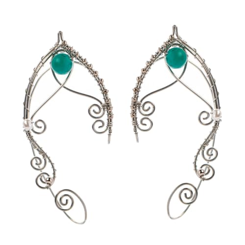 HORIALENCE Feen Ohrmanschetten Mit Perlen Für Frauen Wickelohrringe Ohne Piercing Ohrwickelohrringe Als Kostüm-requisite Und Alltagsschmuck von HORIALENCE