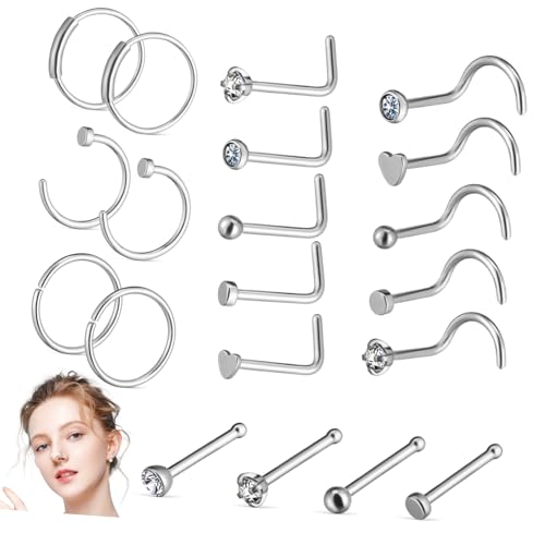 HORIALENCE 1Satz Nasenring Teiliges mit Förmigen Klassischen Nasensteckern für Damen Langlebig von HORIALENCE