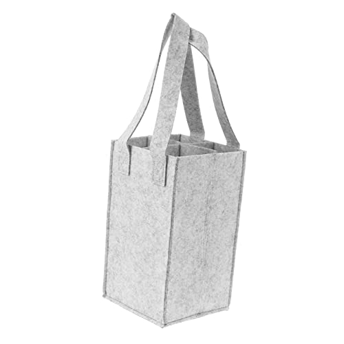 HORIALENCE Filz Weinbeutel 4 Flaschen Tragetasche für Weihnachten Partys Robuste Filztasche mit Griff Vielseitige Weinlagerung Geschenkverpackung von HORIALENCE