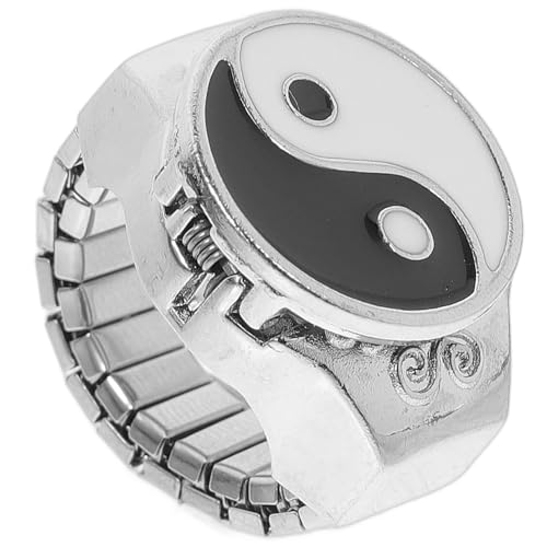 HORIALENCE 1Stück Fingeruhr mit Retro Design Elastischem Armband Kreativem Tri Grams Muster Schmuckdekoration Accessoire für Damen Herren von HORIALENCE