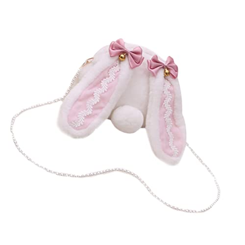 HORIALENCE Kaninchen Umhängetasche Damen Plüsch Schultertasche Reise Freizeittasche Geldbörse Handy Kosmetik Karten Utensilien Tragegefühl Design von HORIALENCE