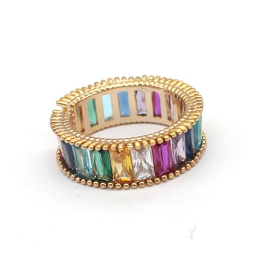 HORIALENCE Verstellbarer Vintage Open Ring in Regenbogenfarben Elegante Handjuwelen Für Damen Und Mädchen Für Hochzeiten Geschenke Und Besondere Anlässe von HORIALENCE