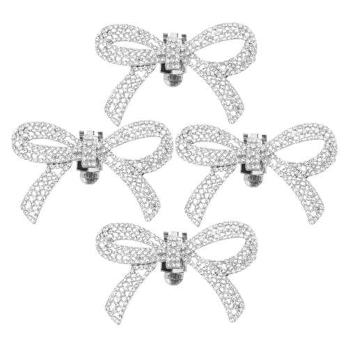 HORIALENCE 2 Paare Abnehmbare Strass schuhclips Metall schleifen deko für Damen Funkelnde Schuhcharms Modische Accessoires für High Heels Sandalen Braut und Party Vielseitige Schuhdekoration von HORIALENCE