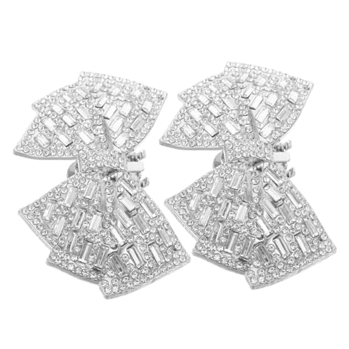 HORIALENCE 2 STÜCK Abnehmbare Strass Schleifen Schuhclips für Damen Dekorative High Heels Accessoires Vielseitig Einsetzbar für Pumps Sandalen und Flats für Hochzeit und DIY Schuhschmuck von HORIALENCE