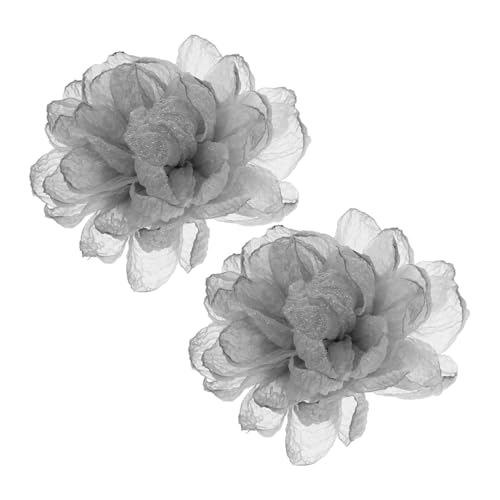 HORIALENCE 2 Stück Blüten Schuhclips für Frauen Abnehmbare Schuhschnallen für Hochzeiten Partys und Besondere Anlässe Schuhdekorationen Hellgrau von HORIALENCE