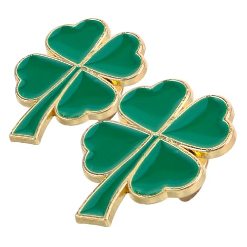 HORIALENCE 2Stücke Shamrock Brosche Anstecknadel Vierblättriges Kleeblatt für Damen Irisches Design für Hochzeiten Partys und Feiertage Sichere Brosche für Verschiedene Anlässe von HORIALENCE