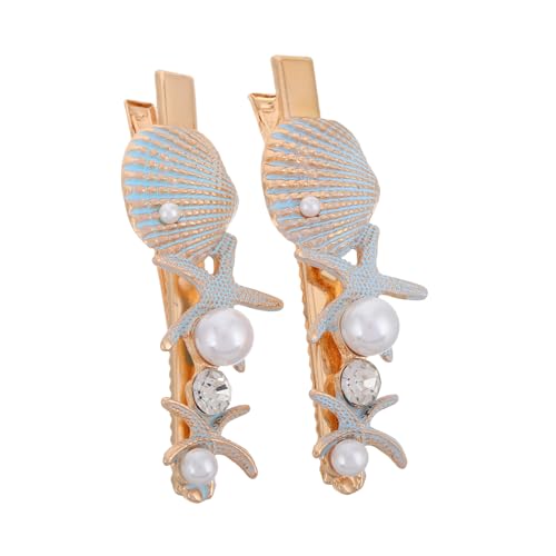 HORIALENCE 2 Stück Haarschmuck Haarklammern Muschel Design Strapazierfähige Haarspangen für Frauen für Strandhochzeiten Verschiedene Frisuren Koreanisches Design von HORIALENCE