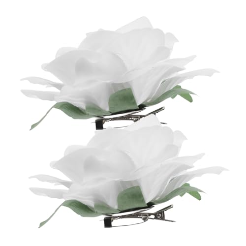 HORIALENCE 2stücke Blumen-haarbrosche Mit Künstlichen Rosen Haarspangen Aus Stoffblumen Haarnadeln Für Hochzeit Party Und Andere Anlässe Blumenkopfschmuck Für Brautschmuck Und von HORIALENCE