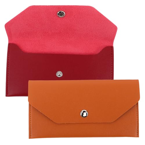 HORIALENCE 2stücke Pu Geldumschläge Budget Brieftasche Wiederverwendbare Geldbeutel Für Bargeld Quittungen Karten Retro Handtasche Und Weinrot Für Und von HORIALENCE