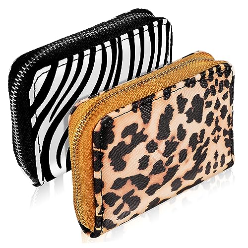 HORIALENCE 2stücke Mini Geldbörse Mit Reißverschluss Damen Pu Kartenetui Kleine Brieftasche Für Bargeld Und Karten Tragbar von HORIALENCE