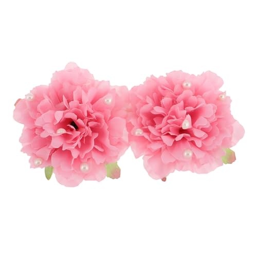 HORIALENCE 2stücke Künstliche Nelken Haarklammern Mit Perlen Haaraccessoires Für Blumen Haarklammern Für Hochzeiten Und Chinesische Feiertage Haar-accessoire Für Besondere Anlässe von HORIALENCE