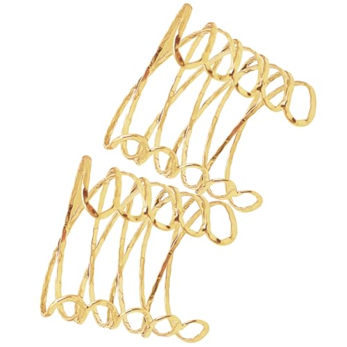 HORIALENCE 2 Stück Offener Verstellbarer Armreif Oberarm Manschette aus Metall Teiliges für Damen und Teenager Eleganter Hautfreundlicher Armschmuck für Party Hochzeit und Alltag von HORIALENCE