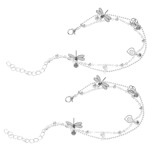 HORIALENCE 2 Stück Teiliges Damen Fußkettchen Verstellbare Doppelschichtige Ketten Fußkettchen Fußschmuck für Strand für Teenager Frauen von HORIALENCE
