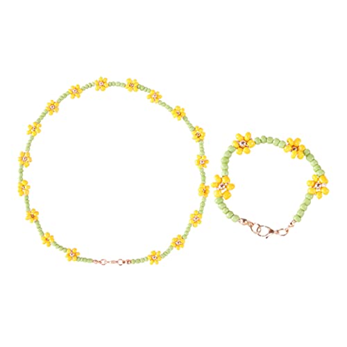 HORIALENCE 2 Stück Armband und Halskette für Mädchen Handgefertigte Perlen Schmucksets Bunten Acrylperlen für Kinder und Foto Requisite von HORIALENCE