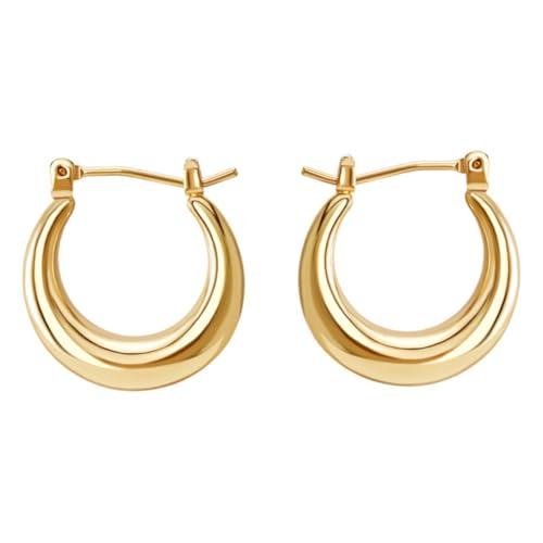 HORIALENCE 2 Stück U Förmige Ohrhänger Damen Einfache Metallohrringe in Gold Langlebig und Vielseitig für Büro Party Reise und Alltag Geeignet von HORIALENCE