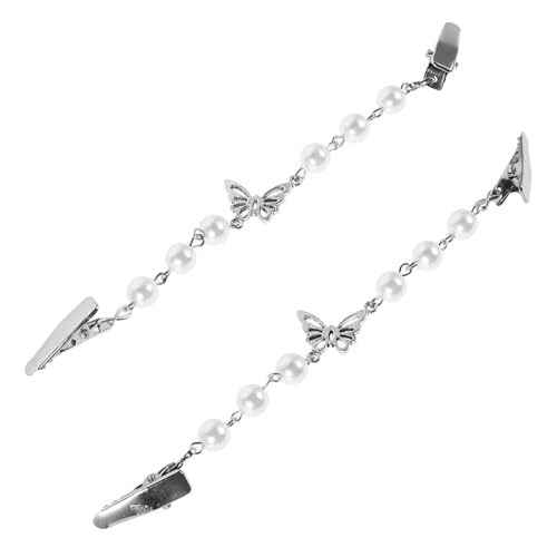 HORIALENCE 2 Stück Vintage Schmetterlings Clips für Damen Imitationsperlen Schal und Cardigan Verschluss Eleganter Mode Accessoire für Pullover und Umhänge Einfach Anzubringen und von HORIALENCE