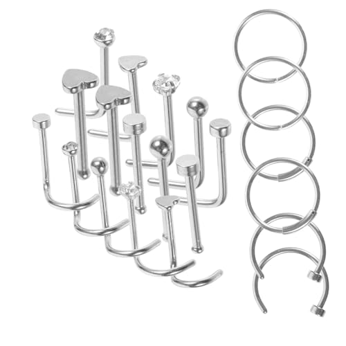 HORIALENCE 21 Stck Teiliges Set Nasenringen Unisex Nasenpiercing Schmuck für Frauen und Männer Vielseitige Hoops für als für Freunde und Familie von HORIALENCE