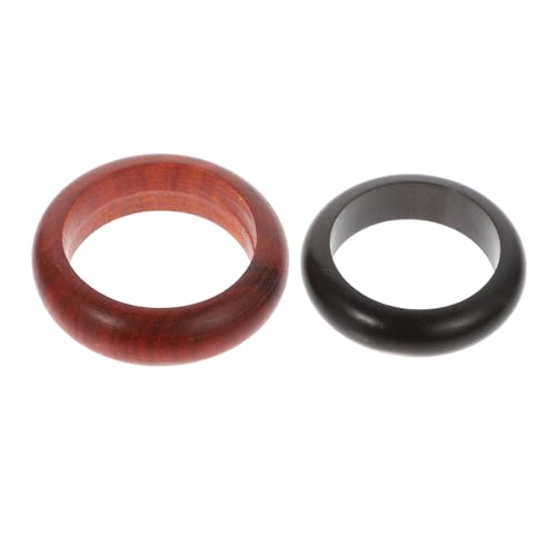 HORIALENCE 2stücke Holz Fingerringe Pack Vintage Holz Ringe Stilvolle Dekoration Für Kreative Schmuckprojekte Für Bastelarbeiten Und Alltagsmode von HORIALENCE