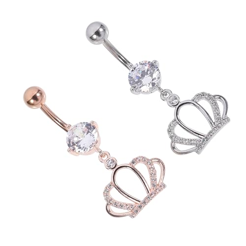 HORIALENCE 2stücke Bauchnabelringe Piercing Zubehör Exquisites Für Frauen Mit Glitzer Geeignet Für Alltagsmode Tanz Und Sommerkleidung von HORIALENCE