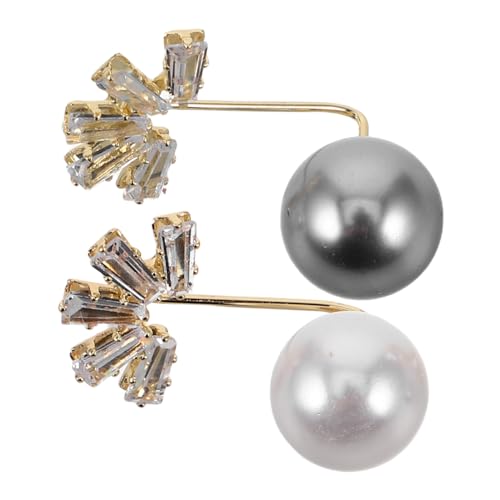 HORIALENCE 2Stücke Perlen Broschen Verstellbare Sicherheitsnadeln für Frauen Dekorative Clips zur Anpassung der Langlebige Broschen für Kleider Schals von HORIALENCE