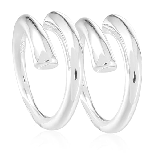 HORIALENCE 2Stücke Verstellbare Offene Ringe für Damen S925 Silber Fingerringe für Jeden Anlass von HORIALENCE