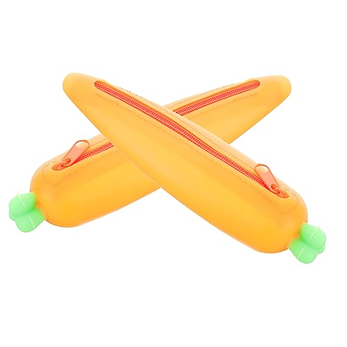 HORIALENCE 2stücke Silikon Bleistift Fall Für Junge Mädchen Cartoon Karotte Form Stift Tasche Schreibwaren Veranstalter von HORIALENCE
